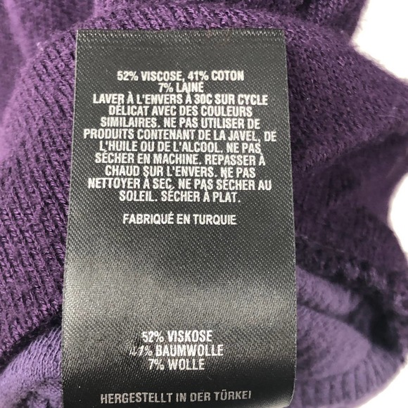 Ted Baker Rib Knit Sweater Mock Neck 1/4 Zip Up Long Sleeve Pocket Purple Size 4 - Picture 10 of 10